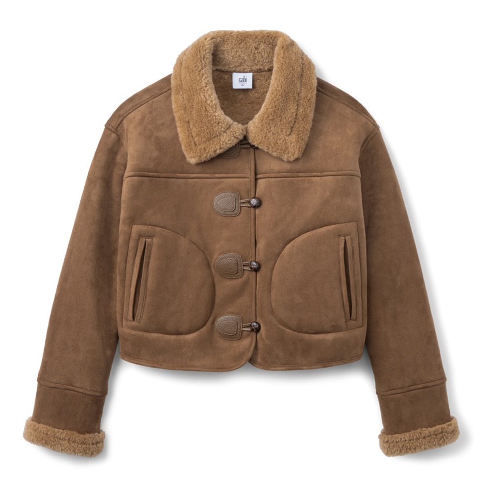 Faux Suede Sherpa Jacket